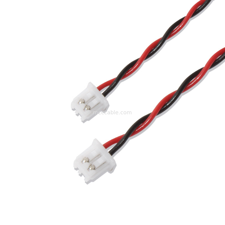 Le câble 22AWG UL1007 2P rouge noir de connecteur du harnais XHP-2 de fil de JST a collé le câble