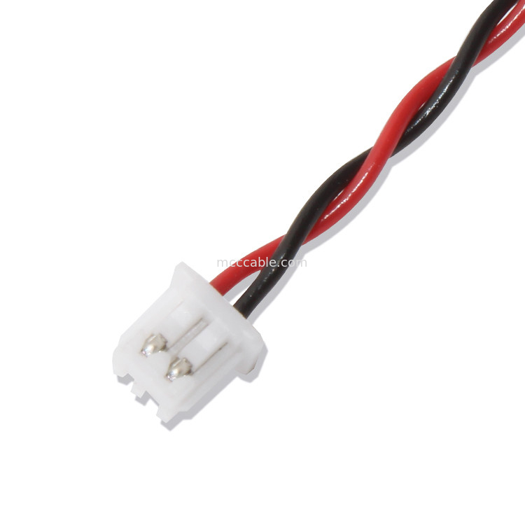Le câble 22AWG UL1007 2P rouge noir de connecteur du harnais XHP-2 de fil de JST a collé le câble