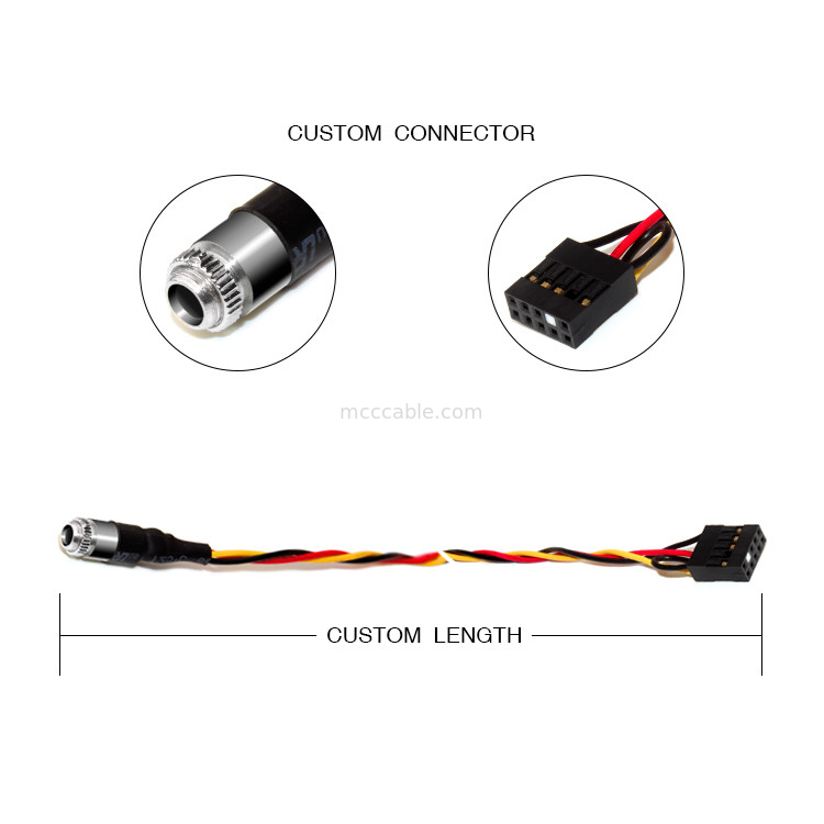 BÂTI JACK AUDIO de PANNEAU de l'EN-TÊTE 3.5MM de Molex 22-55-2101 de LANCEMENT de 10POS 2.54MM