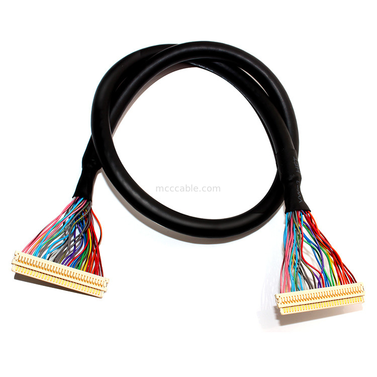 Câble équipé des HEURES 30PIN LVDS d'extension, Df19-30s au câble discret de Lvds de fil de Df19-30s