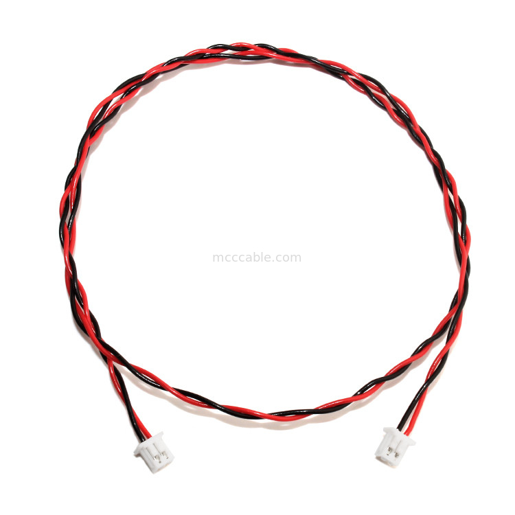 Câbles équipés rouges de harnais de fil de noir du harnais UL1007 de fil de connecteur de JST pH 2,0