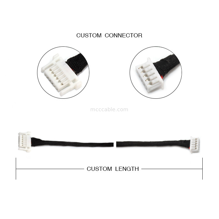 Harnais SHJP-06V-S (à haute fréquence) 6pin de fil de JST au conducteur de Molex 51021-0500 5pin FCII LED