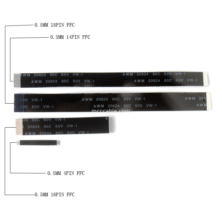 4 câble de Pin FFC FPC, câble plat d'OEM FFC pour le connecteur d'affichage de lvds d'imprimante
