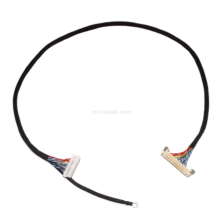 Personnaliser la longueur de l'assemblage de câble Lvds de hauteur de 2,0 mm 30 broches  DF11-24DS-2C à FI-X3OHL OEM / ODM