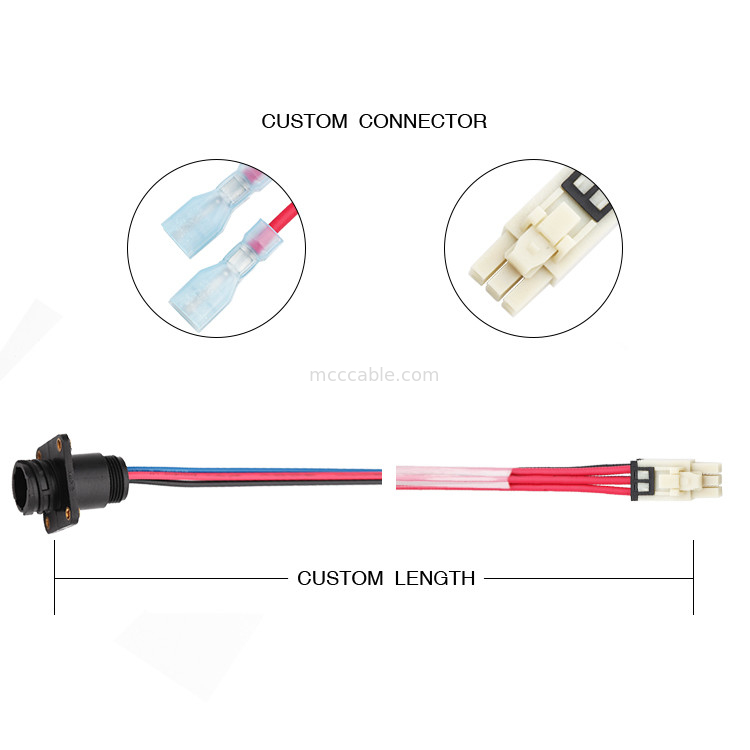 6 Assemblée de harnais de fil de longueur de la borne 100mm Molex 1722582106 à 4 Pin TE 208130-1