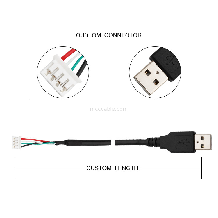 28AWG USB 2,0 au connecteur fait sur commande d'affichage de lvds de Pin du harnais 9 de fil de JST SPH-4