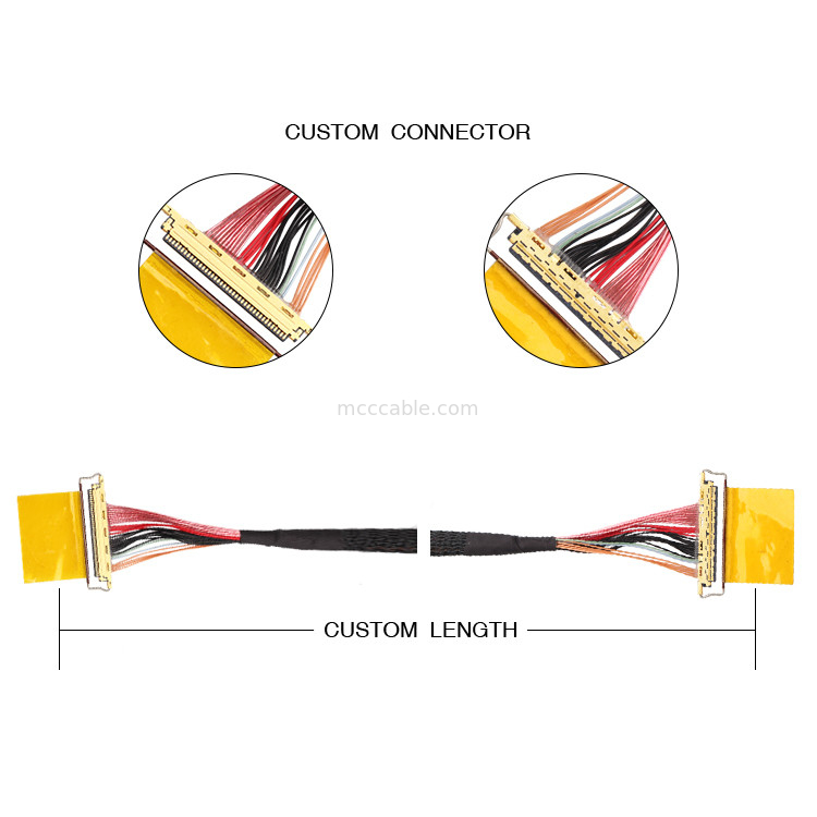 36AWG Assemblage de câbles Lvds I  20453-240t-01 à 20453-240t-01 40P 0,4 mm de hauteur