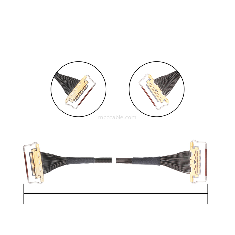 Type de accouplement horizontal connecteur micro-coaxial du lancement 20453-220t-03 du câble équipé d'OEM Lvds 0.5mm