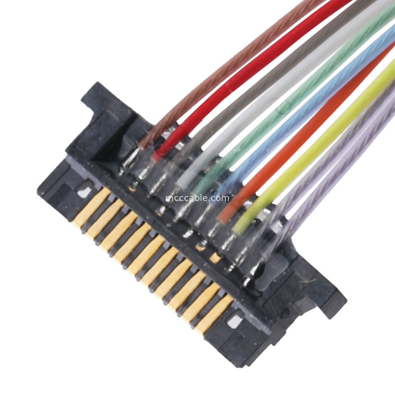 Cable connecteur coaxial de Lvds pour le Pin du lancement 10 du moniteur DW-5 20598-010T-02 0.5mm d'affichage à cristaux liquides