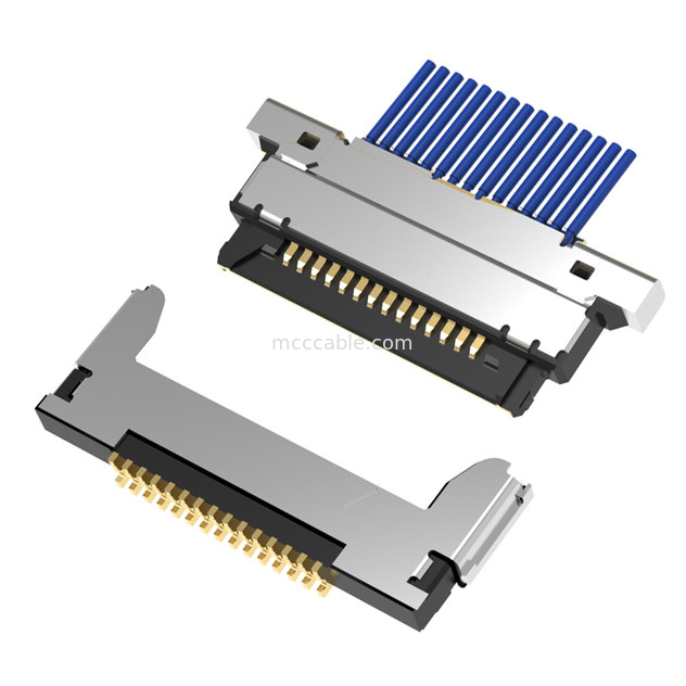 Assemblage de câble micro-coaxial à 15 broches20345-015T-32R 0,4 mm d'envergure Connecteur micro-coaxial de type accouplement horizontal