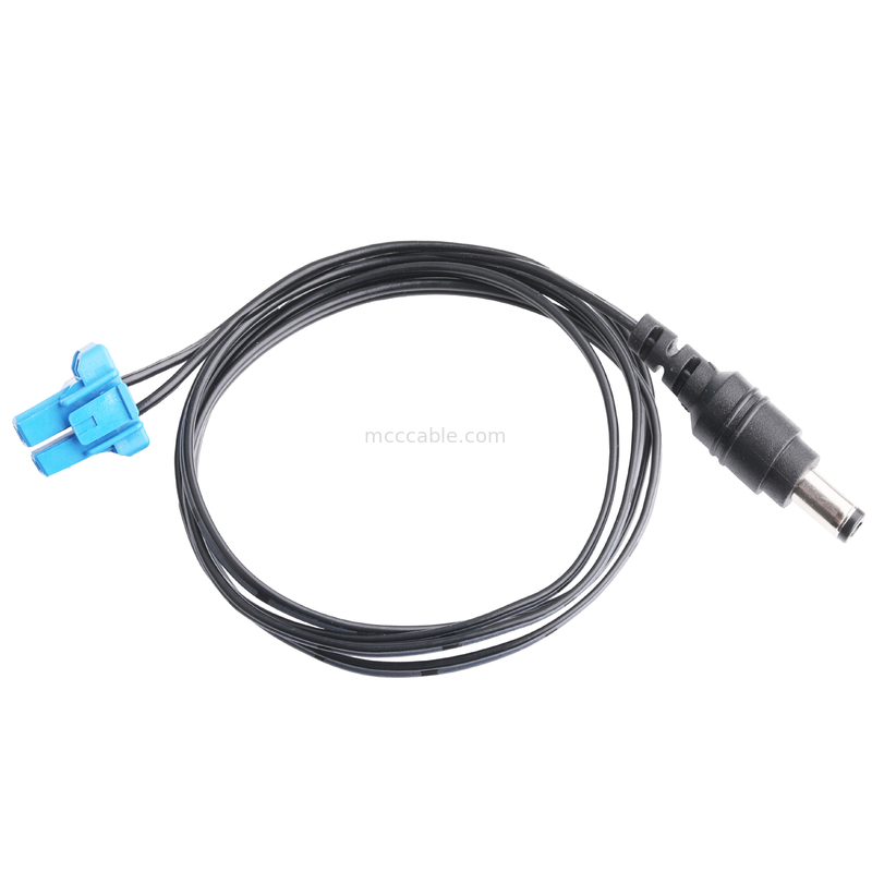 DC Plug 2.1*5.5mm Type de soudure en PVC Apparence de moulage à l'hébergement bleu TE 2P connecteur de câble féminin