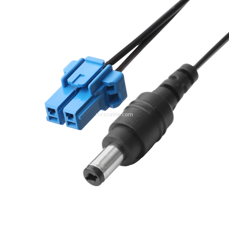 DC Plug 2.1*5.5mm Type de soudure en PVC Apparence de moulage à l'hébergement bleu TE 2P connecteur de câble féminin