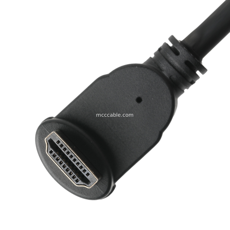 Assemblage de connecteur de câble LCD HDMI verticale 19 pin HDMI-A à 19 pin HDMI féminin