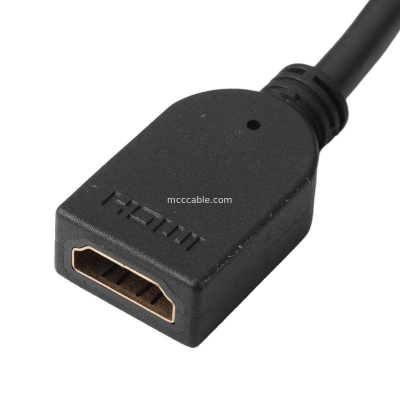 Assemblage de connecteur de câble LCD HDMI verticale 19 pin HDMI-A à 19 pin HDMI féminin
