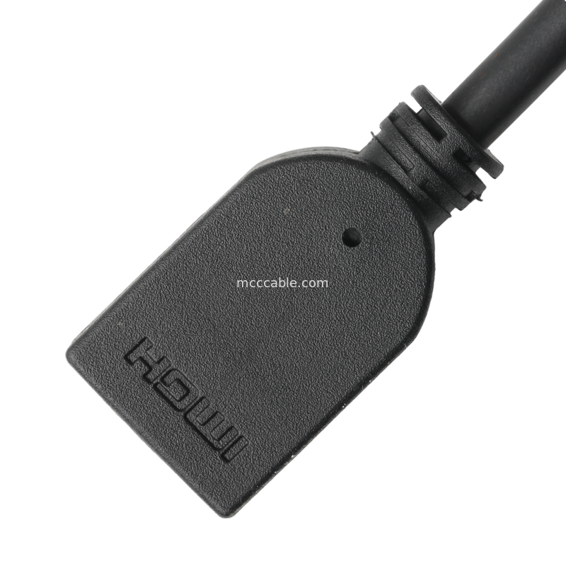 Assemblage de connecteur de câble LCD HDMI verticale 19 pin HDMI-A à 19 pin HDMI féminin