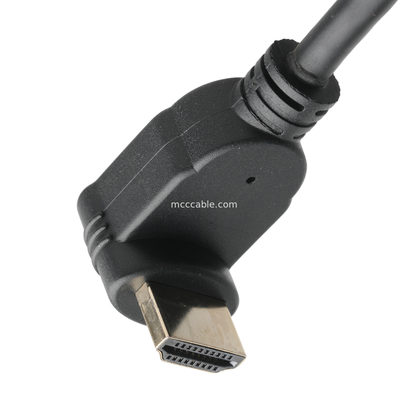 Assemblage de connecteur de câble LCD HDMI verticale 19 pin HDMI-A à 19 pin HDMI féminin