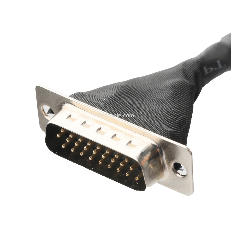 Assemblage de câble LVDS JAE FI-RE51HL 51Pin à HD-SUB 26P SLODER UL 1007 20AWG CABLE OEM/ODM