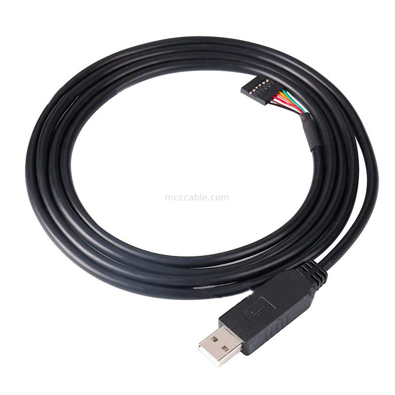FTDI Chip USB vers 6P TTL-232R-3V3 5V Module de niveau câble de port série Ttl3.3v5v, numéro de broche d'alimentation personnalisable