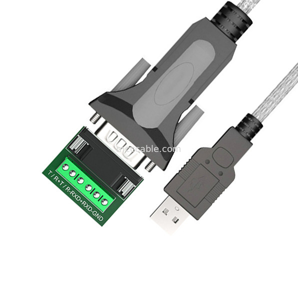 Cable de signal numérique industriel USB-A à RS485 Porte série DB9, prise en charge de la personnalisation d'interfaces différentes