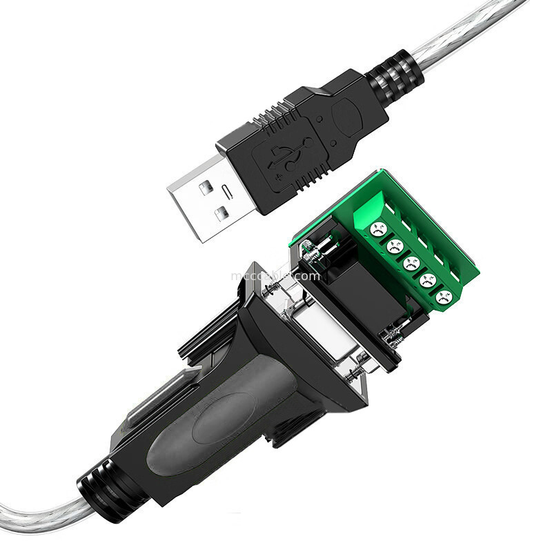 Cable de signal numérique industriel USB-A à RS485 Porte série DB9, prise en charge de la personnalisation d'interfaces différentes