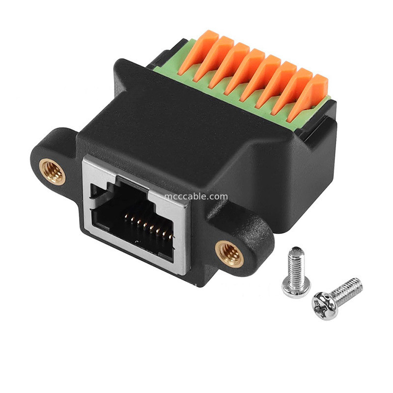 Protocole RJ45 vers le terminal de connexion rapide au noyau 8Pin sans soudage réseau de tête de cristal 8P8C féminin, avec fil