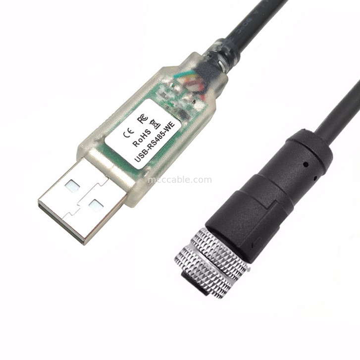 Connecteur étanche USB-A à RS485-M12 M8 pour machines-outils CNC