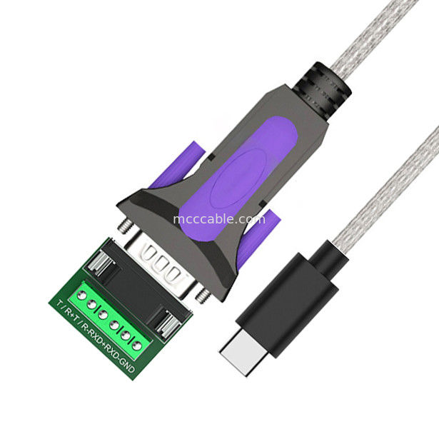 Cable personnalisé de qualité industrielle pour le TYPE-C vers RS485-DB9/RS422-DB9 CONN Connecteur B DB9 mâle