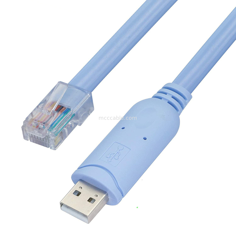 Connecteur de harnais personnalisé industriel USB à RJ45 à 8P8C Tête de cristal à câble de commande de commutateur de port série RS232