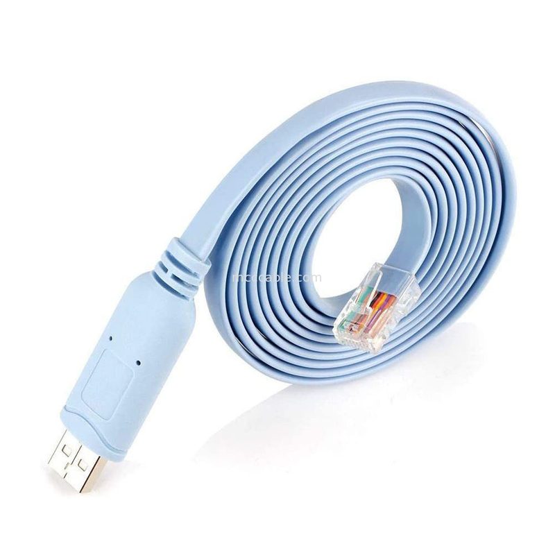 Connecteur de harnais personnalisé industriel USB à RJ45 à 8P8C Tête de cristal à câble de commande de commutateur de port série RS232