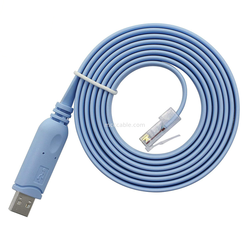 Connecteur de harnais personnalisé industriel USB à RJ45 à 8P8C Tête de cristal à câble de commande de commutateur de port série RS232