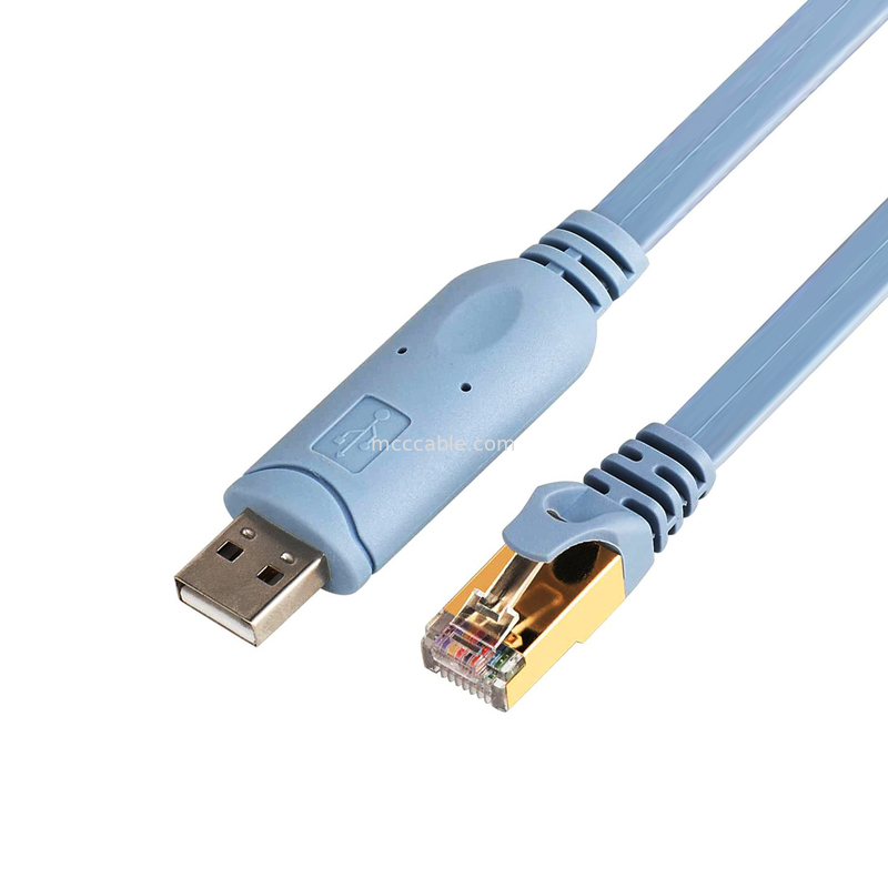 Connecteur de harnais personnalisé industriel USB à RJ45 à 8P8C Tête de cristal à câble de commande de commutateur de port série RS232