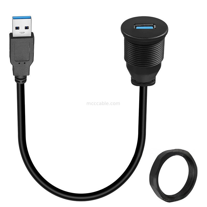 Harnais personnalisé USB3.0 calbe câble de tableau de bord de voiture tête ronde USB3.0 câble d'extension mâle à femelle câble étanche