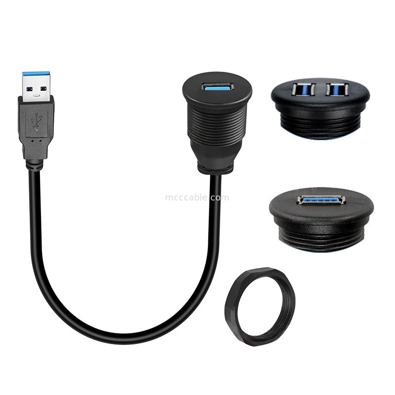 Harnais personnalisé USB3.0 calbe câble de tableau de bord de voiture tête ronde USB3.0 câble d'extension mâle à femelle câble étanche