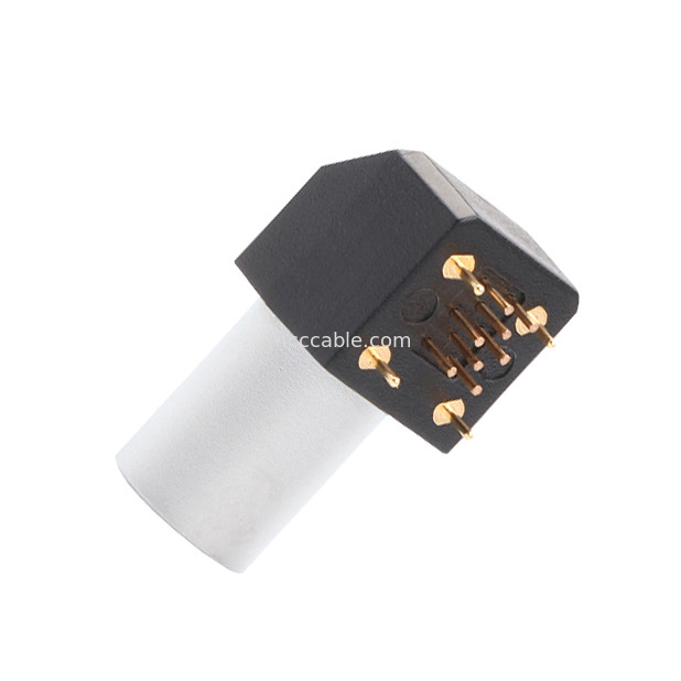 Connecteur circulaire intérieur de la série B Z11 8Pin soudeur de mise à la terre angulaire prise fixe 90° prise angulaire pour carte de circuit imprimé