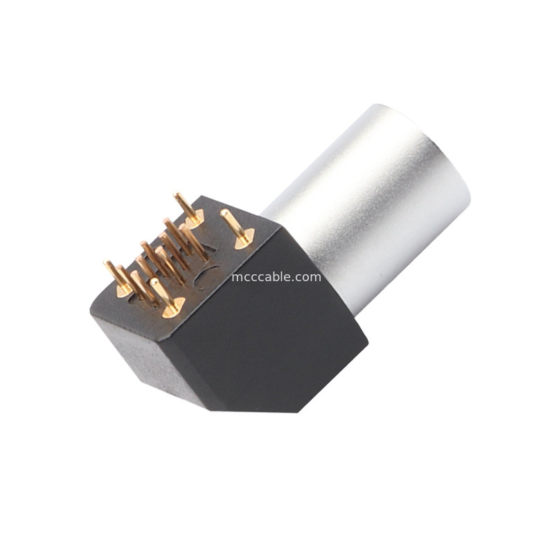 Connecteur circulaire intérieur de la série B Z11 8Pin soudeur de mise à la terre angulaire prise fixe 90° prise angulaire pour carte de circuit imprimé