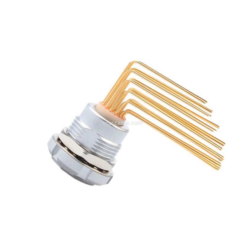 Connecteur circulaire imperméable à l'eau Z2 26Pin Double écrous 90° Angle écrous noyau interne et externe écrous Socket fixe