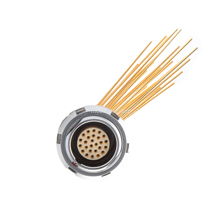 Connecteur circulaire imperméable à l'eau Z2 26Pin Double écrous 90° Angle écrous noyau interne et externe écrous Socket fixe