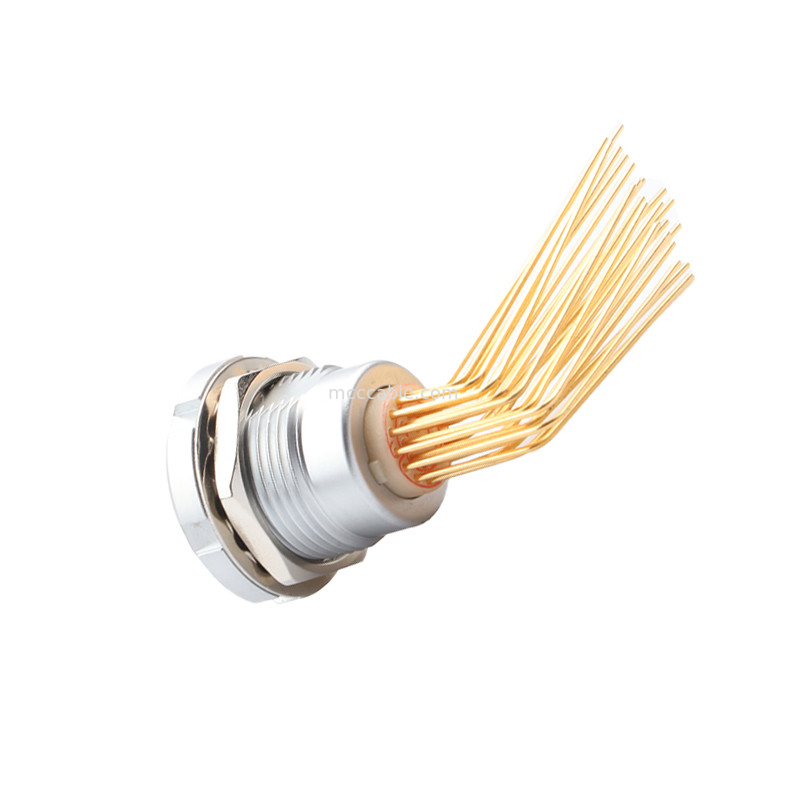 Connecteur circulaire imperméable à l'eau Z2 26Pin Double écrous 90° Angle écrous noyau interne et externe écrous Socket fixe