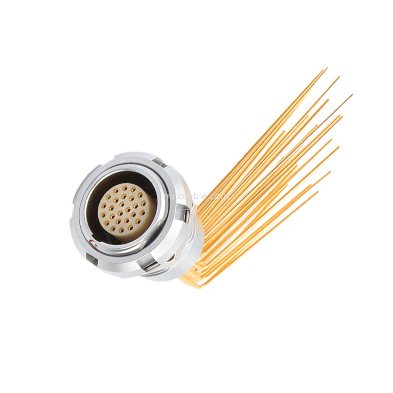 Connecteur circulaire imperméable à l'eau Z2 26Pin Double écrous 90° Angle écrous noyau interne et externe écrous Socket fixe