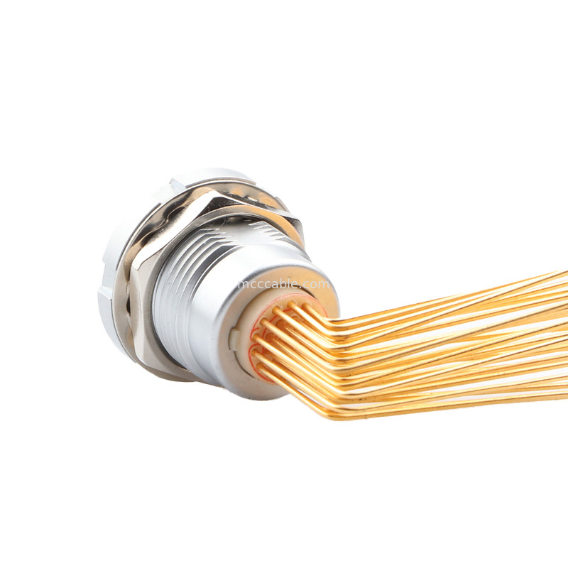 Connecteur circulaire imperméable à l'eau Z2 26Pin Double écrous 90° Angle écrous noyau interne et externe écrous Socket fixe