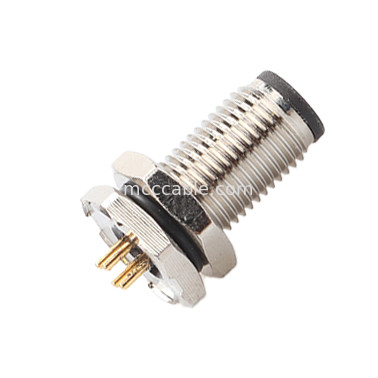 Connecteur circulaire M5 code-A Série imperméable à l'eau Panneau Flange PCB Socket mâle Prise en charge de 3 cœurs et de 4 cœurs personnalisation IP67