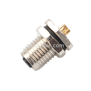 Connecteur industriel circulaire imperméable à l'eau M5 Code-A 4Pin Panel Flange PCB Femme Socket IP67
