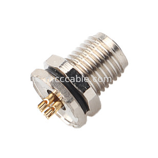 Connecteur industriel circulaire imperméable à l'eau M5 Code-A 4Pin Panel Flange PCB Femme Socket IP67