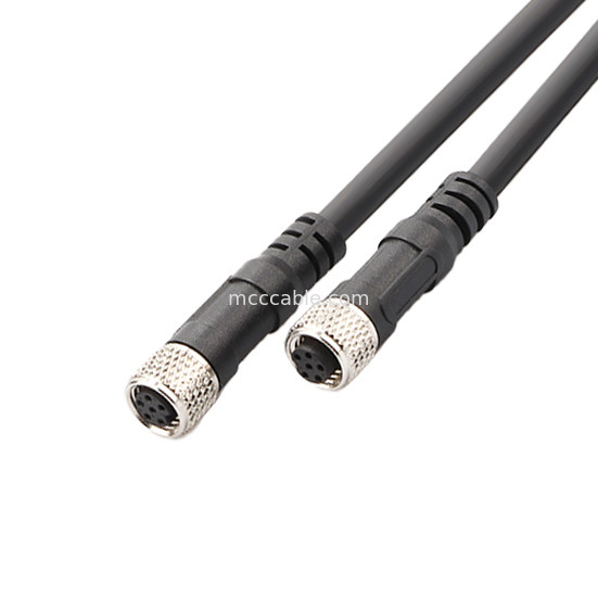 Connecteur industriel M8 Injection moulé Circulaire connecteur imperméable à l'eau mâle femelle 6 broches