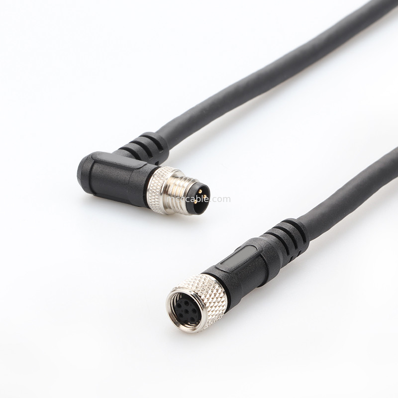 Connecteur industriel M8 Injection moulé Circulaire connecteur imperméable à l'eau mâle femelle 6 broches