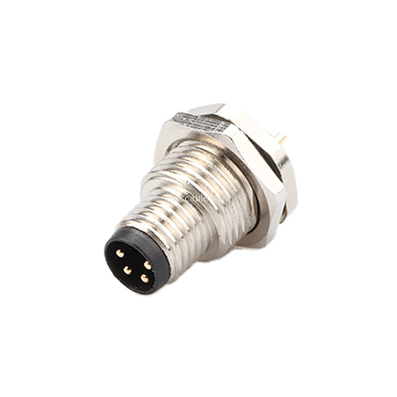 Tableau de connexion circulaire Fin de série M8 4Pin Panneau Socket Panneau de connexion de la bride de la prise de PCB mâle, étanche IP67