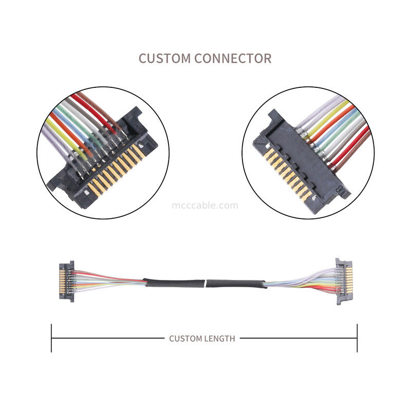 Cable connecteur coaxial de Lvds pour le Pin du lancement 10 du moniteur DW-5 20598-010T-02 0.5mm d'affichage à cristaux liquides