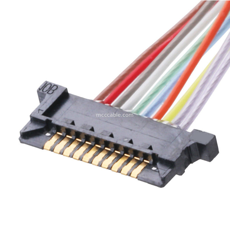 Cable connecteur coaxial de Lvds pour le Pin du lancement 10 du moniteur DW-5 20598-010T-02 0.5mm d'affichage à cristaux liquides