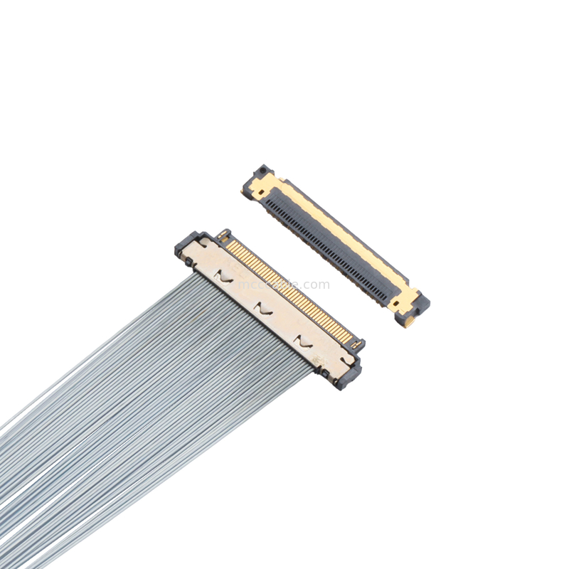 Cable à micro-coax KEL XSL20-48S, hauteur de 0,25 mm, 44 AWG PFA, double adhésif UV