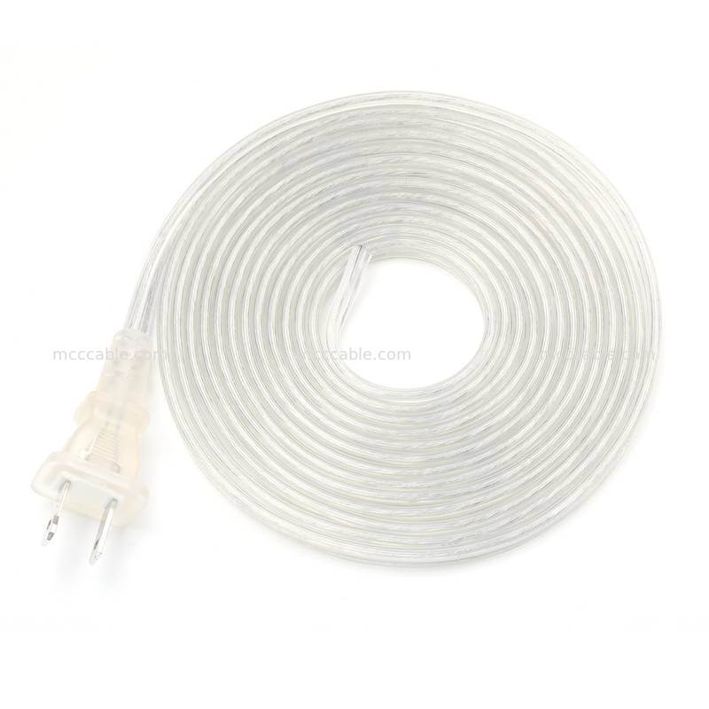 Assemblage de câble électrique à deux branches polarisé transparent sur mesure avec câble 18AWG SPT-2